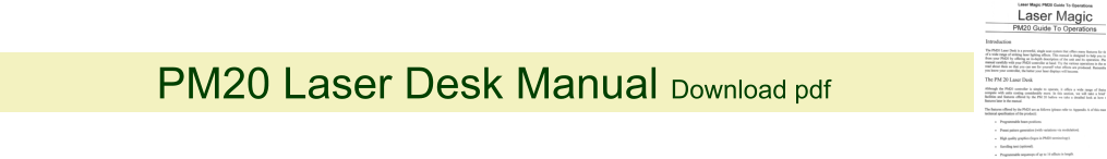 PM20 Laser Desk Manual Download pdf